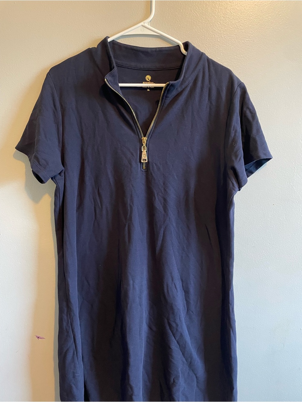 Spartina 449 Navy Top with Gold Zip Detail